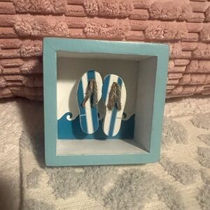 Blue and White Flip Flop Shadow Box